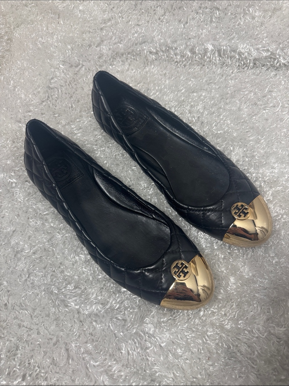 Tory Burch women’s black gold flats size 7.5